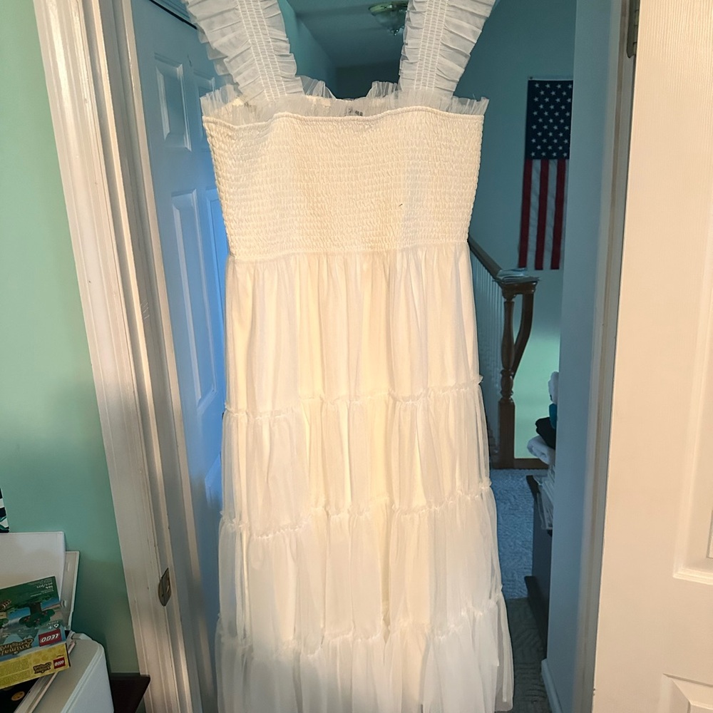 Baltic Born Ivory Smocked Dress